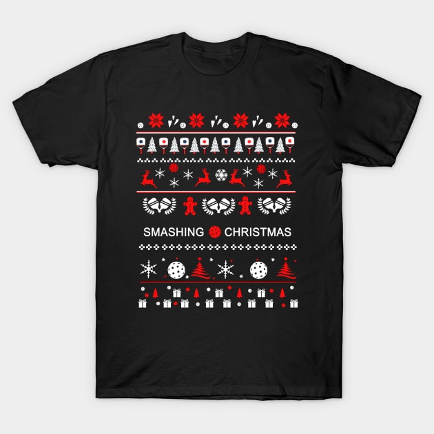 Ugly Christmas sweater pickleball T-Shirt by FK-UK